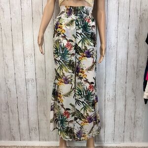Carmen Marc Valvo flowers flare pants